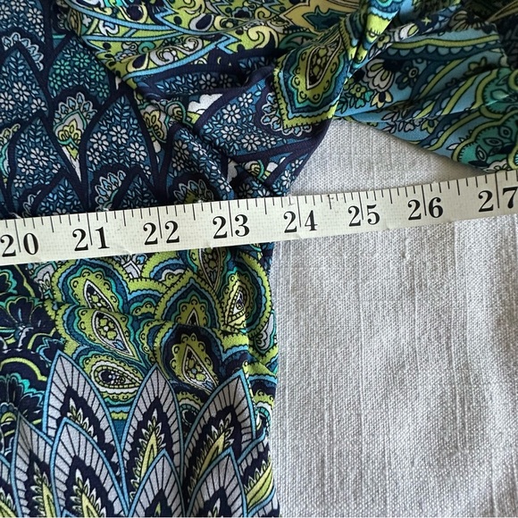 MSK Dress Womens L/XL Boho Tunic 70s Inspired Flowy Retro Bell Sleeve Stretch - Picture 5 of 11